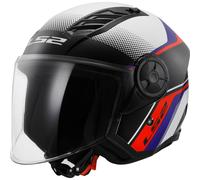 LS2 OF616 Airflow II Rush Jet Helmet, white-red-blue, size L