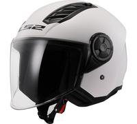 Open Faced Motorcycle Helmet. LS2 Airflow II ECE 22.06 Gloss White