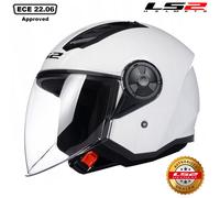 LS2 OF616 Airflow II Solid Jet Helmet, white, size 3XL for Men