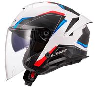 LS2 OF618 Verso 2 Open Face Motorbike Helmet Air White / Blue / Red
