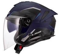 LS2 Helmets Open Face Helmet OF618 Verso II Air Dual Visor ECE22.06 Navy Blue