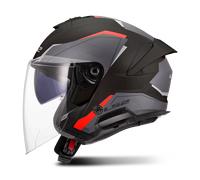 LS2 OF618 Verso II Air Jet Helmet, black-red, size XL for Men