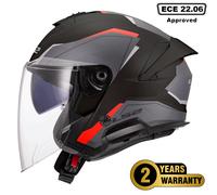 LS2 OF618 Verso II Air Jet Helmet, black-red, size L for Men