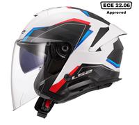 LS2 OF618 Verso II Air Open Face Helmet White/Blue/RedXXL White,Blue,Red