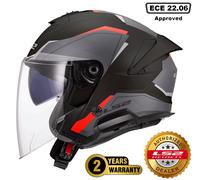 LS2 OF618 VERSO II DUAL VISOR ECE22.06 OPEN FACE MOTORCYCLE HELMET AIR BLACK RED
