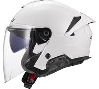 LS2 OF618 VERSO II DUAL VISOR ECE22.06 OPEN FACE MOTORCYCLE HELMET GLOSS WHITE