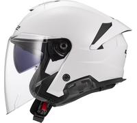 LS2 OF618 VERSO II DUAL VISOR ECE22.06 OPEN FACE MOTORCYCLE HELMET GLOSS WHITE