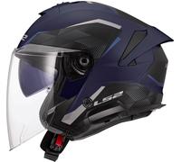 LS2 OF618 VERSO II DUAL VISOR ECE22.06 OPEN FACE MOTORCYCLE HELMET NAVY BLUE