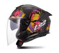 LS2 OF618 Verso II Open Face Helmet Black/YellowXS Black,Yellow