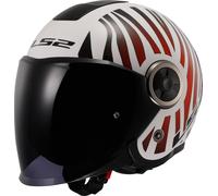 LS2 OF620 Classy Cool Jet Helmet, white/red, size M (57/58)