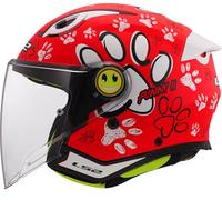 Ls2 Of622 Funny Ii Paws Junior Open Face Helmet Red M Kids