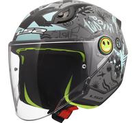 LS2 OF622 FUNNY II SCRIBBLE Kinderhelm grau-blau M