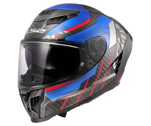 LS2 OF807 DRAGON CARBON TRAX Integralhelm blau-rot L