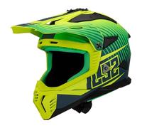 LS2 Off Road Motocross Motorcycle Helmet. MX708 FAST II - DUCK Matt H-V Green Yellow (M) 57-58cm