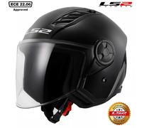 LS2 OF616 Airflow II Open Face Helmet - ECE 22.06 - Glossy Black XS