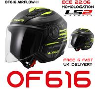 LS2 OF616 Airflow II Brush Jet Helmet, black-yellow, size 2XL for Men