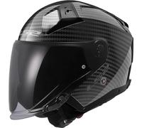 LS2 Open Faced Carbon Motorcycle Helmet. Infinity II Jet Motorbike Lid