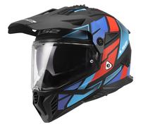 LS2 MX702 PIONEER II BLOCK Endurohelm matt schwarz-rot-blau M
