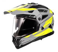 LS2 Helmets Motorcycle Helmet MX702 Pioneer II Namib Matt Grey/Hi-Vis Yellow XXXL (65/66)