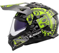 LS2, Pioneer II Rangi Motocross Helmets Gloss H-V Yellow, S