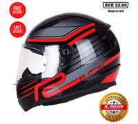 LS2 RAPID-II FULL FACE MOTORCYCLE MOTORBIKE CRASH HELMET FF353 CIRCUIT BLACK RED