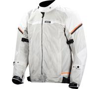 LS2 Riva waterproof Motorcycle Textile Jacket, light grey/orange, size XL