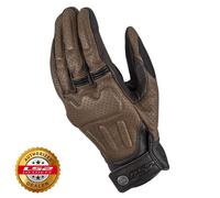 LS2 Rust Leather Gloves Motorcycle Motorbike - Brown