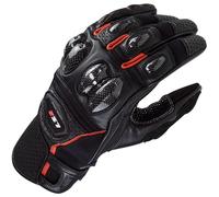 LS2 Spark 2 Leather Motorcycle Motorbike Gloves - Black / Red
