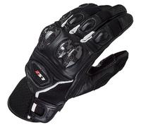 LS2 Spark II Leather perforated Motorcycle Gloves, black-white, size L for Men
