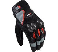 LS2 Spark II Air Mesh Motocycle Gloves, black-grey-red, size S for Men