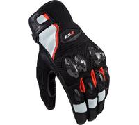 LS2 Spark II Air Mesh Motocycle Gloves, black-white-red, size S for Men
