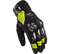 LS2 Spark II Air Mesh Motocycle Gloves, black-white-yellow, size M for Men