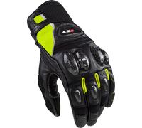 LS2 Spark II Leather perforated Motorcycle Gloves, black-yellow, size M for Men