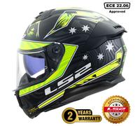 LS2 STREAM-II FF808 FULL FACE ECE22.06 MOTORCYCLE CRASH HELMET - GALDAM YELLLOW
