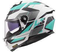 LS2 Stream II FF808 Full Face Motorcycle Helmet. ECE 22.06 Homologation Motorbike Crash Helmet. Road Matt Cyan Light Grey. 3XL