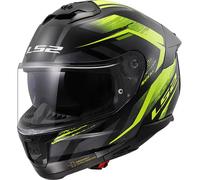 LS2 Stream II Motorbike Motorcycle Helmet - Fury Black / Hi-Vis Yellow