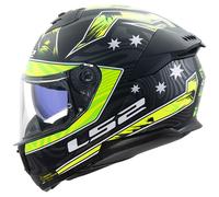 LS2 Stream II Motorbike Motorcycle Helmet - Galdam Black / Hi-Vis Yellow