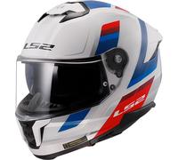 LS2 Stream II Motorbike Motorcycle Helmet - Vintage White / Blue / Red