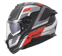 LS2, Stream II Vintage Integral Motorcycle Helmet Matt Black Grey Red M