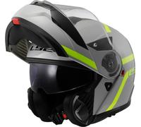 LS2, Strobe II Autox Flip-Up Motorcycle Helmets Grey Yellow XXL