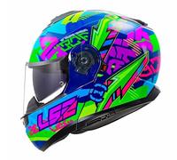 LS2, STROBE II SVENT Modular Motorcycle Helmet Gloss Blue Green, S