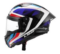 LS2 Thunder Carbon Crash Helmet. FF805 6K Carbon. Full Faced Motorcycle Helmet - ECE 22.06 Homologation - RAUTE Gloss Blue Red - M