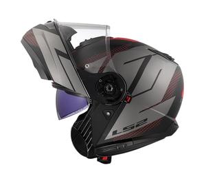 LS2 Unisex Strobe Ii Code Matt Black Grey Modularer Motorradhelm (1er Pack)