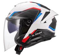 LS2 Verso II Motorcycle Motorbike Helmet - Air White / Blue / Red