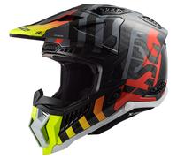 LS2 X-Force Motorcycle Motocross Off-Road Helmet - Barrier Hi-Vis Yellow / Red