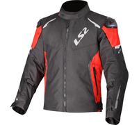 LS2 Zoom waterproof Motorcycle Textile Jacket, black-red, size L for Men