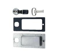 LS584-145 Stainless Steel Modern Square Sliding Wooden Door Flush Pull Handle Panel Lock 1Pcs(Large Wing Key)