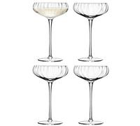 LSA Aurelia Champagne Saucer 300ml Clear Optic | Set of 4 | Mouthblown & Handmade Glass | AU12