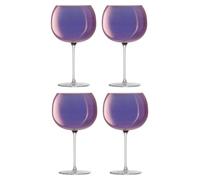 LSA Aurora 680ml Balloon Glass Set of 4 Violet in Purple LSA Purple