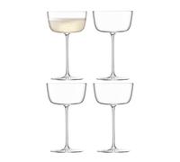 LSA International Borough Cocktail Saucer 240 ml Clear | Set of 4 | Dishwasher Safe | BG07